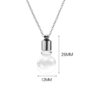 MODERNLUX Ashes Holder Glass Bottle Necklace with Chain Transparent Glass Wishing Bottle Portable DIY Perfume Vial Pendant