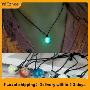 【Local shipping】 Bracelet for Women Glowing Gem Charm Jewelry Leather Rope Halloween Pendant Hollow Luminous Stone Pendant Necklace Gifts