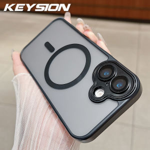 KEYSION Luxury Matte Translucent Magnetic Case for MagSafe for iPhone 17 Wireless Charging Shockproof Armor Phone Back Cover