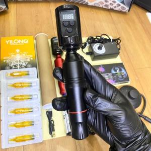 Bộ 1 máy pen Tattoo Kit kèm pin tích điện  lược bỏ rắc cắm
