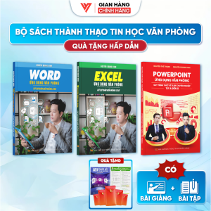Combo 3 Sách Word Excel PowerPoint Ứng Dụng Văn Phòng CB3WEPP + Tặng 101 Phím Tắt + Bảng Hàm + Nhãn Dán