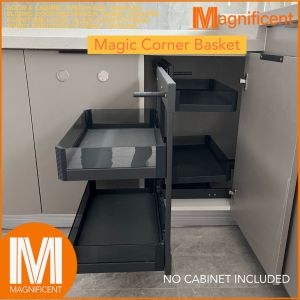 Magic Corner Under Sink Pull Out Basket Dish Rack Organizer