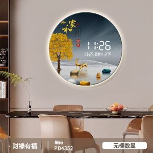 Wall Watch For Living Room Digital Clock Wall Art Digital Wall Clock For Bedroom Living Room Entrance Restaurant Clock Decorative Painting Digital Clocks Wall Moderm Luxury