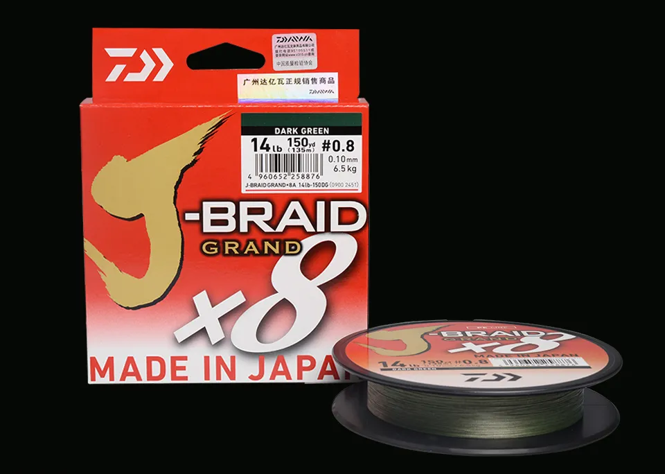 Braided line Daiwa J-Braid Grand X8 Chartreuse 135m 0.16mm