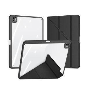 DUX DUCIS for iPad Pro 13 2025 2024 Case with Pencil Holder Detachable Back Cover of Clear Hard Shell Auto Sleep/Wake Multiple Stand Angles and Buffer Design Drop Protection Cover