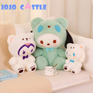 JOJO CASTLE Sanrio Plush Toy Cute Kulomie Cinnamoroll Pochacco Melody Kuromi Plush Toy Turn Into Bear Plush Toy Soft Cuddly Stuffed Cinnamoroll Kuromi Turn Into White Bear Plushies Appease Doll Gifts for Girls Kids 三丽鸥 娃娃