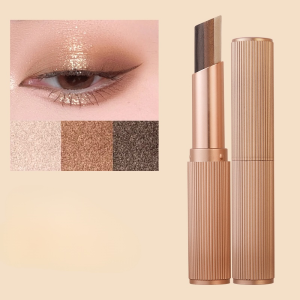 Tri-Color Gradient Eyeshadow Stick One Swipe Pearl Matte Finish Longwear Eyeshadow Stick Gradient Makeup Long-Lasting Eyeshadow