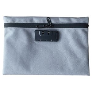 MINIS Combination Lock Money Bag with Lock Zip Closure Canvas Portable Locking Pouch Secure Waterproof Security Document Bag Travel