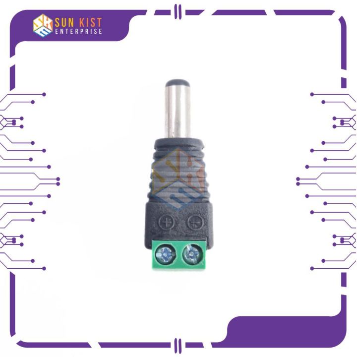 1 PC  Male DC Power Jack Connector Crimp Terminal Block Plug Adapter for 2pin