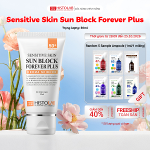 Kem Chống Nắng Dạng Sữa Mỏng Nhẹ Tạo Hiệu Ứng Căng Bóng SPF50+/PA+++ HISTOLAB Sensitive Skin Sun Block Forever Plus 50ml + [GIFT] Random 5 Sample Ampoule 1ml