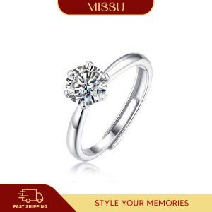 Missu 925 Silver Plated Diamond Promise Ring for Women Fashion Jewelry Cubic Zircon Adjustable Ring RS016