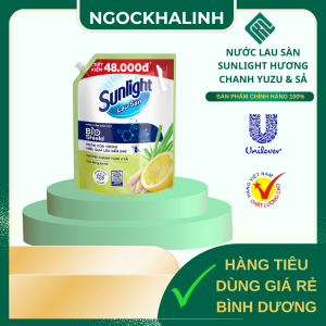 Nước lau sàn Sunlight hương chanh Yuzu và sả TÚI 3.4KG