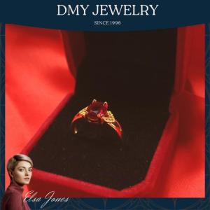 DMY Jewelry Cincin Budak Perempuan/Emas Korea Cop 916/Original Ruby Crystal Ring/rings for women/gold ring 916 original/gold 916 original malaysia/cincin emas bangkok cop 916/gift set for women/gold plated indian jewellery/emas 916 original lelong