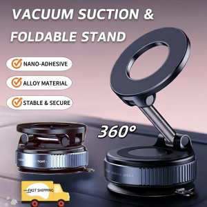 K007 360° Rotating Magnetic Cell Phone Stand Desktop Holder for Car & Office Black