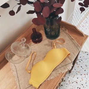 SKI Underwear Women Gather Seamless push up non Non-slip  Shoulder All-match Push-up Tube Top Bra