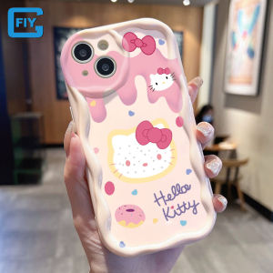 Cute Kitty Cat ice Cream Donut Phone Case For Samsung Galaxy A02 A02S A03 A03 CORE A04 A04E A04S A05 A05S A10 A10S A11 A12 A13 A14 A20 A20S A30 M04 M10 M11 M02 M22 M32 Casing Cover Wave Border TPU Shockproof Phone Shell
