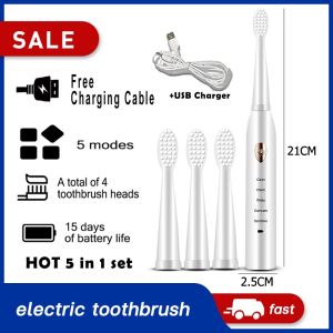 Electric toothbrush USB charging vition waterproof ultrasonic soft bristles toothbrush