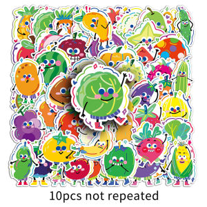 50PCS Original Graffiti Fruit And Vegetable Stickers Cartoon Cute Creative Waterproof Decorative Hand Ledger Skateboard Notebook