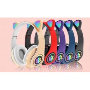 OHLALA MALAYSIA Bluetooth 5.0 LED Light Cat Ears Headset Wireless Earphone Stereo Bass Headphones headphone gaming HIFI TF3.5mm Microphone bluetooth earphone with mic