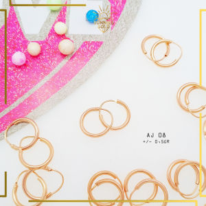 ANTING JIPSI EMAS KADAR 8K DAN KADAR 6K ANTING 05 GRAM DAN 1 GRAM MODEL POLOS SIMPEL DAN CANTIK ELEGAN AJL 8