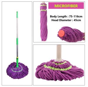 Complete set with handle Magic Twist Spin Mop With Water Locking | Mop Lantai Serbaguna Mudah