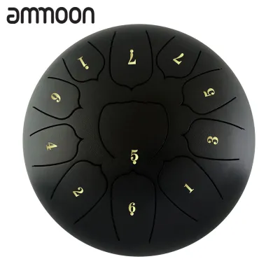 [ammoon]6 Inch 11 Notes Steel Tongue Drum Handpan Drum with Drum Mallet Finger Picks Percussion