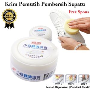 Perawatan Pembersih Pemutih Sepatu Shoe Cleaning Cream Semir Sepatu Putih / Krim Pemutih Pembersih Sepatu 260 Gr + Spons / Cream Sepatu Ajaib Penghilang Noda Terlaris
