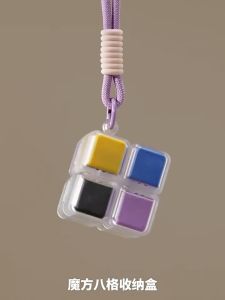 Travel Organizer with 8 Compartments Magnetic Vitamin Dispenser Easy Open Cube-Shaped Design for Vitamins & Supplements