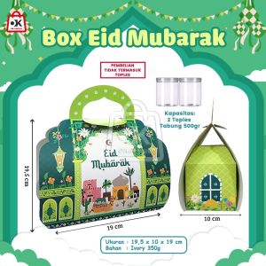 (1 lbr) Box Lebaran Jinjing untuk Toples Kue Kering / Dus Idul Fitri