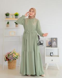 DRESS CRINGKEL BORDIR HANUM RGW GAMIS BORDIR RAPI ANGGUN