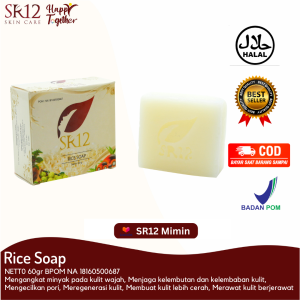 RICE SOAP SR12 / KULIT BERJERAWAT / BERMINYAK HILANG / SABUN BERAS / SABUN WAJAH / MENGECILKAN PORI