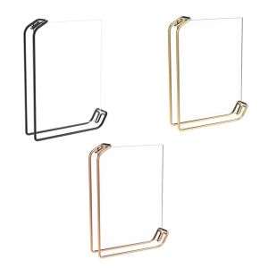 UTOPUS 6inch/8inch Acrylic Sign Holder Metal Stand Table Display Poster Display Frame Creative Elegant Picture Display Stand Restaurant Menu