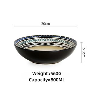 OMK American retro Ceramic 8 inch bowl 800ML