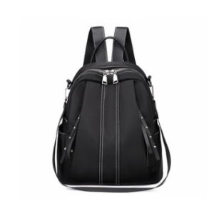 Tas Ransel Wanita Kasual Hitam Polos Parasut Backpack Tas Punggung Cewek Sekolah Kuliah COD T263