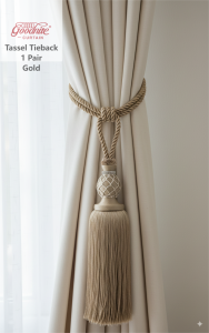 GOODNITE CURTAIN Tassel Tieback - Pair( Cream Blue Gold)