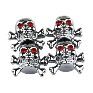 4Pcs Car Tyre Air Pressure Caps Car Wheel Tire Valves Stem Caps Tire Accessory for Car Truck Motorcycle Skull Style Caps