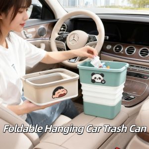 Portable Car Trash Can Durable Foldable Hanging Car Storage Bucket Chair Back Anime Plastics Organizer Trash Can可折叠汽车垃圾桶