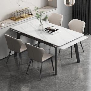 {Sg Sales}Dining Tables and Chairs Set Household Eating Table Retractable Stone Plate Dining Table Foldable Rectangular Dining Table Small Apartment Home Dining Table and Chair