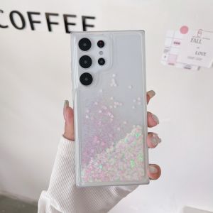 CrashStar Quicksand เคสโทรศัพท์โปร่งใสเหลวสำหรับ Samsung Galaxy Note 20 S23 S24พิเศษ S22 S21 S20อัลตร้าพลัส + S21 S20 FE A55 A54 A34 A14 A73 A53 A33 A13 A72 A52 5กรัม A12 A21S A71 A51แฟชั่นแวววาว4กรัมปลอกหุ้มเคสโทรศัพท์ประดับเลื่อม