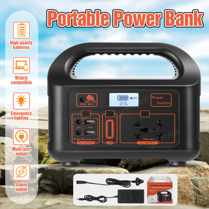 XTITAN 220V 150W/300W 36000mAh Portable Solar Generator Battery Charger ...