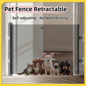 No-Drill Pet Fence Retractable Mesh Adjustable Pet Protection Net Dogs and Cats Safety Gate
