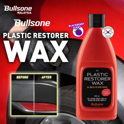 Bullsone 3X Plastic Restorer Wax Interior and Exterior Vinyl Silicone Gloss Coating Protectant (300ml)