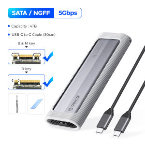 ORICO M.2 NVMe SATA SSD Enclosure Tool-less 10Gbps Stable No Drop Support UASP for PCIe NVMe and SATA SSDs (AXM2)