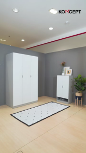 `SB Design Square KONCEPT FURNITURE ตู้รองเท้า รุ่น Preem ขนาด 60x40x120 ซม. สีขาว`