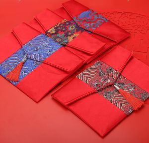 CNY Silk Embroidery Ang Bao Organizer/CNY New Notes Pouch/Red Packet Pouch (Sg Stocks)