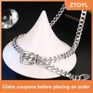 【ZTOYL】 สายโซ่สำหรับผู้หญิง1ชิ้นเข็มขัดชุดเดรสสายโซ่โลหะปรับได้