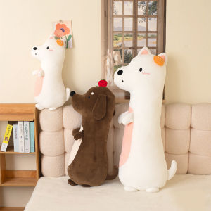 Dachshund Plush Long Pillow Brown White Dog Body Pillow Animal Cartoon Body Hugging pillow Long Pillows Stuffed Home Decor h260819