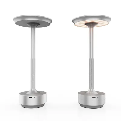 Nordic Cordless Bar Table LampRechargeable Battery Operated Desk Lamp with Touch Control and 3 Color Stepless Dimming Portable LED Lights for Dinner/Restaurant/Bedroom/Camping(Gold)