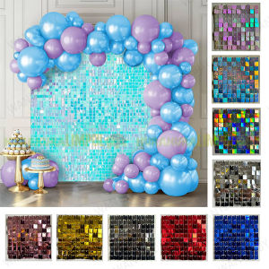 Sequin Backdrop Glitter Square Wedding Sequin Panel Wall Decor Durable Baby Shower Birthday Decoration Photo Backdrop