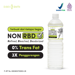 Dari Bumi Minyak Goreng Kelapa Bebas Kolesterol Coconut Cooking Oil Premium Non RBD 1 Liter